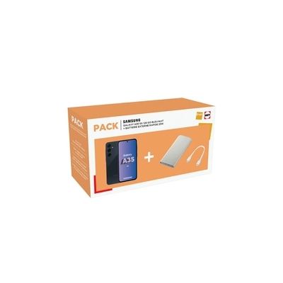 PACK GALAXY A35 128GO BLEU NUIT + POWER BANK 70 ANS FNAC