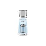 image produit Smeg, Moulin à Café CGF11PBEU, Niveau de Mouture Réglable, 30 niveaux, Réservoir Grains de 350 g, Quantité de Mouture Réglable, avec Système Antistatique, 150 W, Bleu Azur