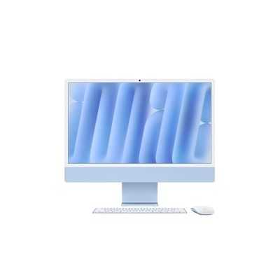 image Apple iMac Ordinateur de Bureau Tout-en-Un avec Puce M4, CPU 8 cœurs et GPU 8 cœurs : Conçu pour Apple Intelligence, écran Retina 24'', 16 Go de mémoire unifiée, 256 Go de Stockage SSD ; Bleu