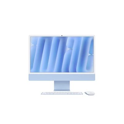 image Apple iMac Ordinateur de Bureau Tout-en-Un avec Puce M4, CPU 10 cœurs et GPU 10 cœurs : Conçu pour Apple Intelligence, écran Retina 24'', 24 Go de mémoire unifiée, 512 Go de Stockage SSD ; Bleu