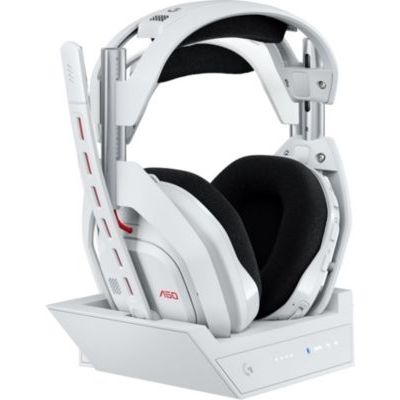 image Logitech G Astro A50 LIGHTSPEED Casque gaming sans fil + station d'accueil (Gen 5), PRO-G GRAPHENE, basculement à 3 systèmes, USB-C vers Xbox, PS5, PC/Mac ou Nintendo Switch, Bluetooth - Blanc