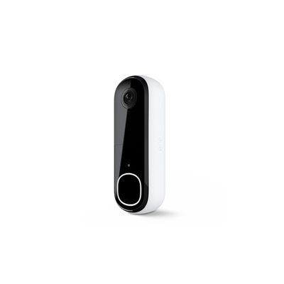 image Arlo Sonnette HD, Sonnette de Surveillance WiFi Exterieure Sans Fil, Autonomie de 6 mois, Capteur de Mouvement, Vision Nocturne, Audio Bidirectionnel, Essai Arlo Secure inclus, Blanc