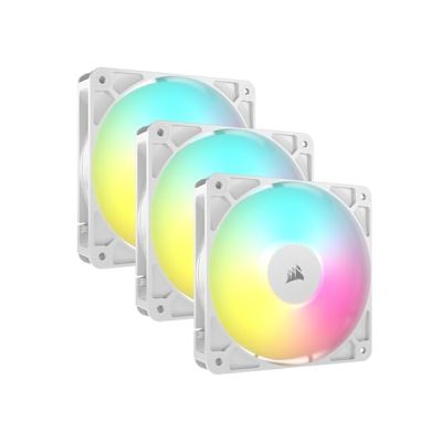 image CORSAIR RS120 ARGB 120mm Ventilateurs PWM – Connexion Daisy-Chain – Faible Bruit – Roulement à Dôme Magnétique – Paquet Triple – Blanc