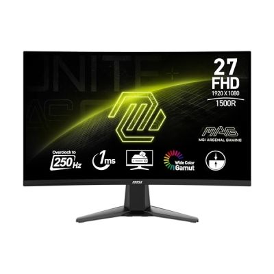 image MSI MAG 27C6X écran Gaming incurvé FHD de 27" - Dalle VA 1920 x 1080 1500R, 250 Hz (OC) / 1ms, Adaptive-Sync - DP 1.2a, HDMI CEC