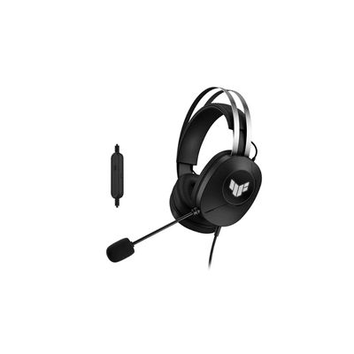 image ASUS TUF H1 GEN II - Casque Gaming Filaire, Haut-parleurs Essence de 40 mm, Son Surround virtuel 7.1, Microphone certifié TeamSpeak, Conception légère de 297 grammes