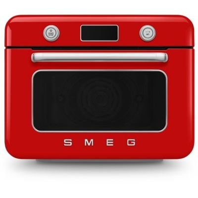 image Smeg, Mini Four Combiné COF01RDEU, 10 Fonctions de Cuisson, 33 Recettes Automatiques, Réservoir Amovible, Cuisson à la Vapeur, Fonction de Détartrage, Puissance 1800W, Rouge