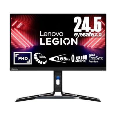 image Lenovo Legion R25i-30 - Écran Gaming 24.5" EyeSafe (FHD, IPS, 165Hz, 0.5ms MPRT, HDMI + DP, Câbles DP, FreeSync Premium, Haut-parleurs) Réglage en Inclinaison/Hauteur/Rotation/Pivot