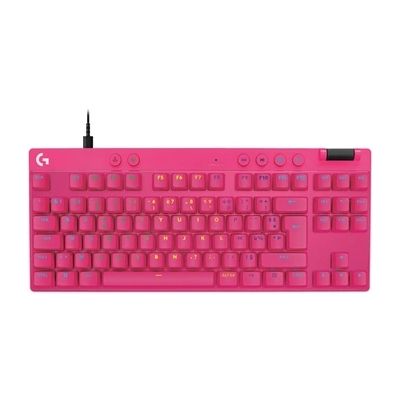 image Logitech G PRO X TKL RAPID, clavier gaming filaire sans pavé numérique avec touches analogiques magnétiques, mode de déclenchement rapide, actionnement réglable et RVB personnalisable - Magenta