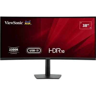 ViewSonic VA3820C Moniteur Courbé UWQHD 38 Pouces avec Hub USB-C, 3840 × 1600, 21:9, 2 × HDMI, DisplayPort, USB-C 96W de Charge, IPS, 2300R, 4 ms GTG, 75 Hz, HDR10, sans Scintillement