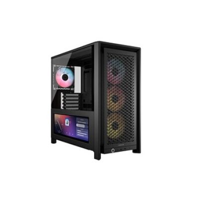 CORSAIR Frame 4000D LCD RS ARGB Boîtier PC – Écran Tactile LCD XENEON Edge 14,5 Pouces, Système InfiniRail, 4 Ventilateurs RS120 ARGB – Prend en Charge Les Cartes Mères à Connecteur Inversé – Noir