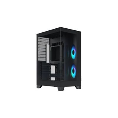 Fractal Design Pop 2 Vision Black RGB boîtier PC Gaming avec Verre panoramique – Conception Double Chambre – 4 Ventilateurs RGB Reverse – ATX/E‑ATX/mATX/ITX