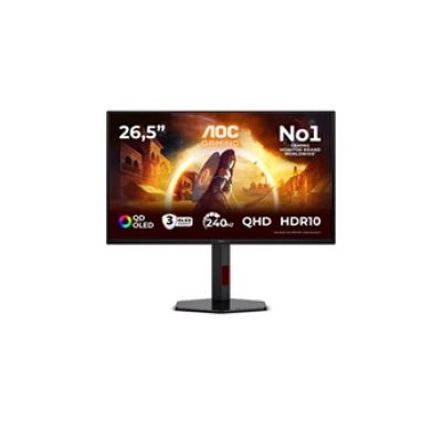 AOC Gaming Moniteur Q27G4ZDR 27 Pouce 240Hz QD-OLED Dalle, 0.03ms GtG, HDR10, G-Sync Compatible, Ajustable en Hauteur, USB Hub(2560x1440 HDMI 2X 2.1 DP 1x 1.4) Noir