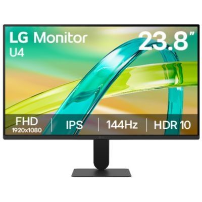 LG Moniteur Ultrafine™ 24U411B-B.AEU | Série U4 (2026) | 24 Pouces | Dalle IPS 16:9 | FHD 1920 x 1080 | 144Hz | 5ms (GtG) | HDR 10 | sRGB 99%