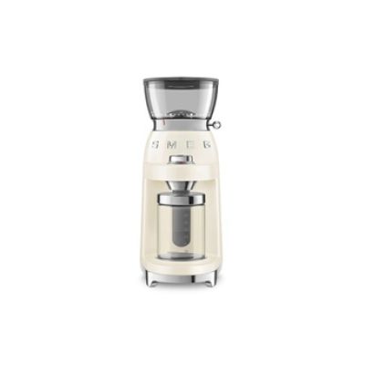 Smeg, CGF03CREU Moulin à café 15 niveaux de broyage, 240 g, quantité de mouture réglable, système antistatique, 150 W, crème