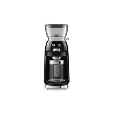 Smeg, CGF03BLEU Moulin à café 15 niveaux de broyage, récipient à grains de café 240 g, quantité de mouture réglable, avec système antistatique, 150 W, noir
