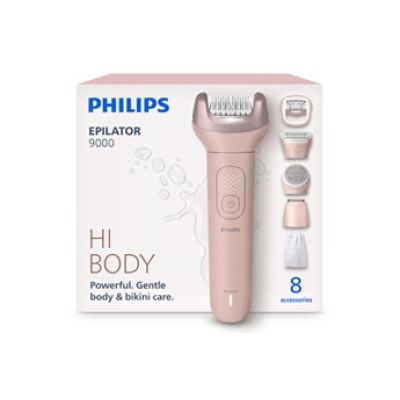 Philips Épilateur série 9000 – épilateur électrique sans fil, sur peau sèche ou humide, épilation jambes, corps et maillot, avec ProGuide, 8 accessoires, autonomie 60 min, modèle BRE719/00