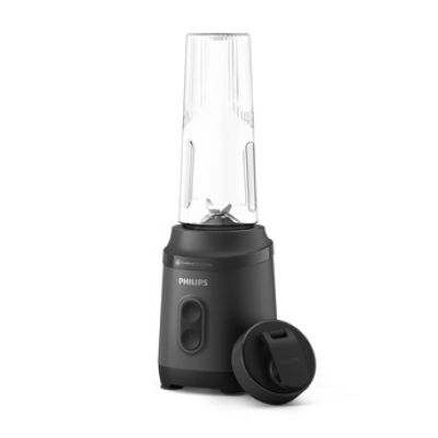 Philips Blend & Go 3000 Series Mini blender à smoothie ? 350 W, bouteille portable de 0,6 l, lames en acier inoxydable, 2 réglages de vitesse, passe au lave-vaisselle, technologie ProBlend, noir