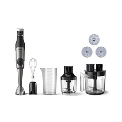 Philips Mixeur plongeant 5000 ProMix, 1200W, 3 accessoires, Inox/Noir