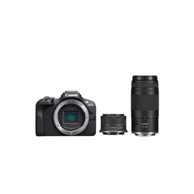 Canon EOS R100 Appareil Photo avec Objectif RF-S 18-45mm + RF 75-300mm Kit Double Zoom, Appareil Photo Hybride APS-C, Autofocus CMOS Dual Pixel, Vidéo 4K, Prise de Vue en Continu Jusqu’à 6,5 IPS