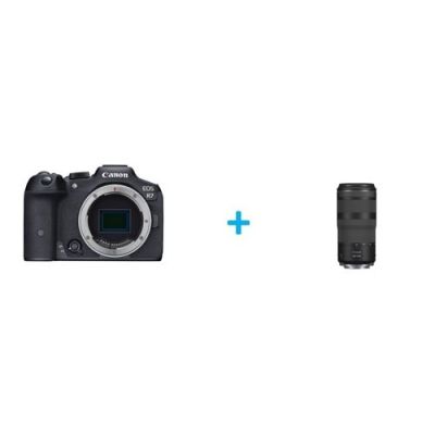 Appareil photo hybride Canon EOS R7 nu + Objectif hybride Canon RF 100-400mm f/5.6-8 IS USM Noir
