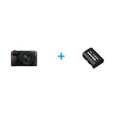 Caméra vidéo plein format Canon EOS C50 + poignée XLR Noir + Batterie Canon LP-E6P pour EOS R5 Mark II R6 MKII R5 R6 R7 5D MKIV 6D MKII 90D Noir