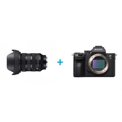 Objectif zoom Sigma DG DN II Art 24-70 mm f/ 2.8 Noir pour Sony E + Appareil Photo Hybride Sony Alpha A7 III Boitier Nu