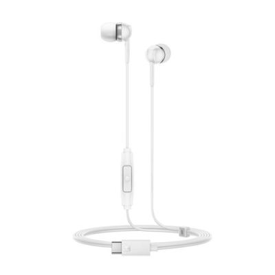 Sennheiser CX 80U – Écouteurs intra-auriculaires filaires, connexion USB-C, télécommande intelligente à un bouton avec microphone intégrée, écouteurs fermés pour une réduction passive du bruit – blanc