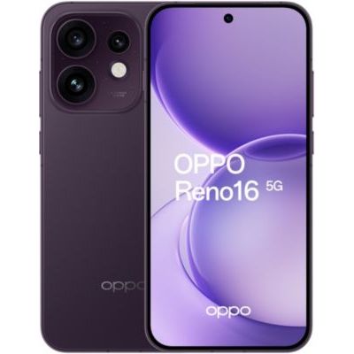 OPPO Reno16 5G Smartphone débloqué 8 Go RAM + 512 Go Écran AMOLED 6,32" 120 Hz HDR10+, triple caméra 50 MP avec téléobjectif, selfie 50 MP, batterie 6000 mAh, charge 80 W, IP69K, NFC, double SIM