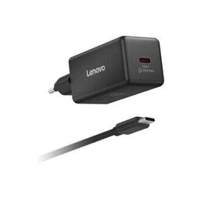 Lenovo Chargeur Mini GaN USB-C 65 W | Chargeur pour Ordinateur Portable et appareils USB-C | Design Convivial | Noir | Prise UE