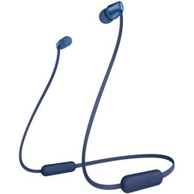 image Sony WI-C310 Ecouteurs Intra-Auriculaires Bluetooth sans Fil - Style Tour de Cou à Finition Métal - Bleu