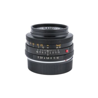 Objectif à Focale fixe Leica 50 mm f2 Summicron-R Type I 2-Cam Noir Reconditionné
