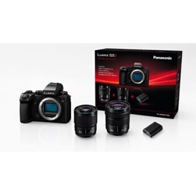 Pack Lumix S5II Noir + Objectif 20-60 mm F3.5-5.6 Noir + Objectif 50 mm F1.8 Noir + Masterclass Photo-Vidéo 3h + 2ème Batterie