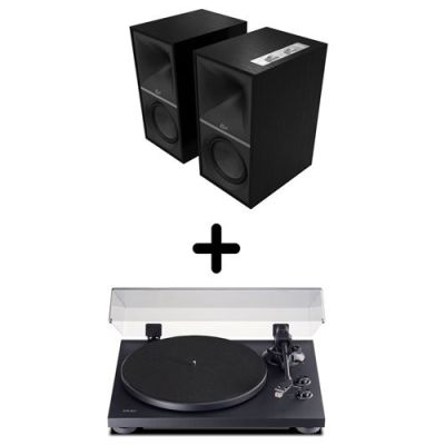 Enceintes actives Hi-Fi Klipsch The Sevens Noir Vendues par paire + Platine vinyle Teac TN-280BT/A3 Noir