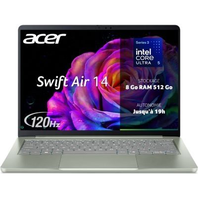 Ordinateur portable ACER Swift Air 14\' -I31-59JG ve 14\" Intel Core 5 320 8 Go RAM DDR5 SSD 512 Go