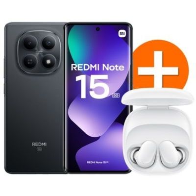 image Smartphone XIAOMI Smartphone XIAOMI Redmi Note 15 5G 256 Go Noir + Coque + Écouteurs Buds 6 Play