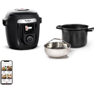image Cookeo MOULINEX CE952810 noir wifi 6 L, 9 modes de cuisson, 150 recettes