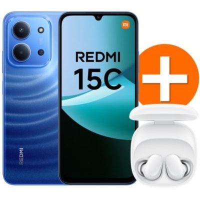 image Smartphone XIAOMI Pack Redmi 15C 256Go Bleu4G+Buds6 Play
