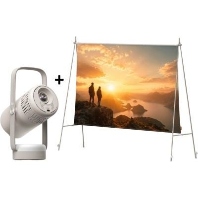 image Vidéoprojecteur portable XGIMI Vibe One + écran de projection nomade
