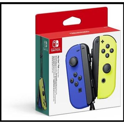 Nintendo Paire de manettes Joy-Con gauche bleue & droite jaune néon (batterie remplaçable par l'utilisateur)