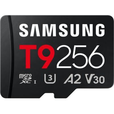 Samsung T9 Carte microSD, 256 Go, Carte mémoire pour Drones, caméras d'action et caméras à 360°, UHS-I U3, Full HD & 4K UHD, 200 Mo/s en Lecture, 130 Mo/s en écriture, MB-MH256T/WW