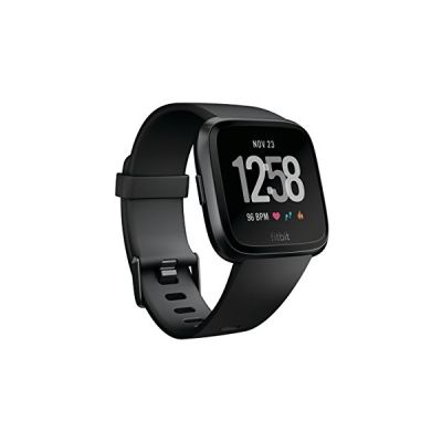 image Fitbit Versa - Montres Connectées Forme, Sport et Bien-être : Plus de 4 Jours d’autonomie, Étanche, Suivi Fréquence Cardiaque, Noir