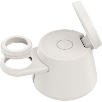 Belkin UltraCharge Station sans Fil 3-en-1 avec Qi2, 25 W - Blanc | Chargeur Magnétique Qi2.2, USB-C, Chargeur Sans Fil Pour iPhone, Galaxy, Écouteurs, Montre Connectée, Adaptateur Secteur 45 W