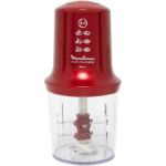 image produit Moulinex Mini Hachoir Électrique Multi Moulinette 3en1, Hacher, Mixer, Émulsionner, Mayonnaise, Chantilly, Viande, Légumes, Herbes, Épices, Fruits Secs, 2 Vitesses, 500 W, Rouge AT714G32