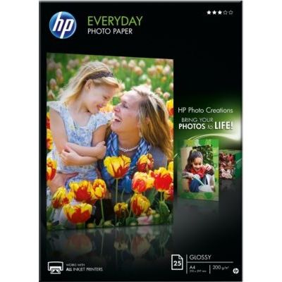 Papier photo HP Everyday, brillant, 200 g/m2, A4, 25 feuilles
