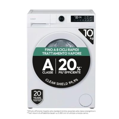 Lave-linge hublot CANDY GD 4108-S ProWash 300 - 10 kg - Induction - Vapeur - 1400 trs/min - Classe A -20% - Blanc