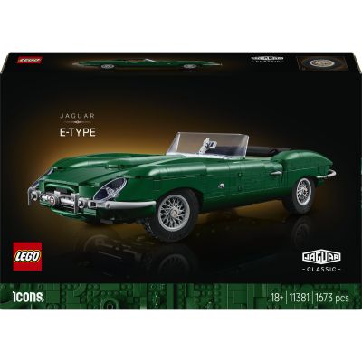 LEGO Icons Jaguar E-Type 11381 | Set pour adulte, déco 3D pour bureau, voiture de sport, moteur 6 cylindres, mallette, idée cadeau collector, 1673 pièces