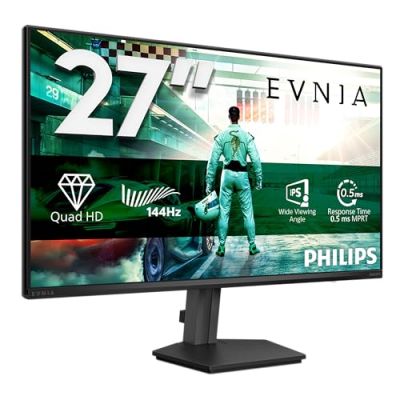 PHILIPS Evnia Gaming Moniteur 27M2N3500NF 27 Pouce 144Hz IPS Dalle, 4ms GtG, HDR10, G-Sync Compatible, (2560x1440 HDMI 1x 2.0 DP 1x 1.4) Gris foncé