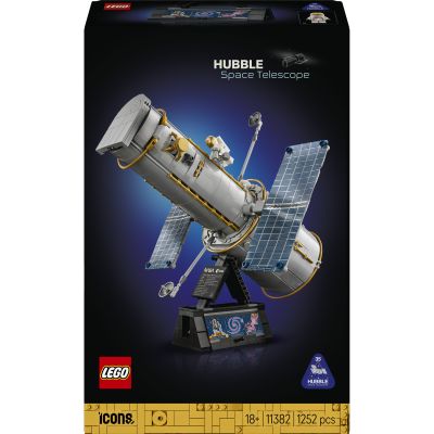 LEGO Icons Le Télescope Spatial Hubble - Maquette 3D pour Adulte - Set de Construction STEM avec Panneaux Solaires, Baie d’Instruments & Minifigurine d'Astronaute - Cadeau DIY sur l'Astronomie 11382