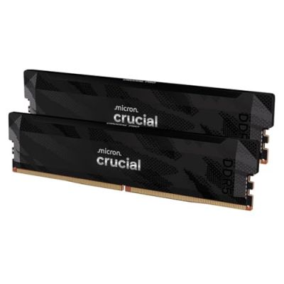 Crucial Pro RAM DDR5 32Go Kit (2x16Go) 6400MHz CL32, Overclocking Gaming, Mémoire pour Ordinateur de Bureau, Intel XMP 3.0 / AMD Expo, Noir - CP2K16G64C32U5B