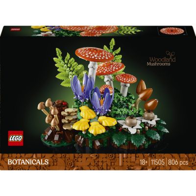 LEGO Botanicals Les Champignons des Bois 11505 | Set de plantes artificielles pour adulte, décoration de chambre ou salon avec fausses fleurs, cadeau pour femme, 806 pièces
